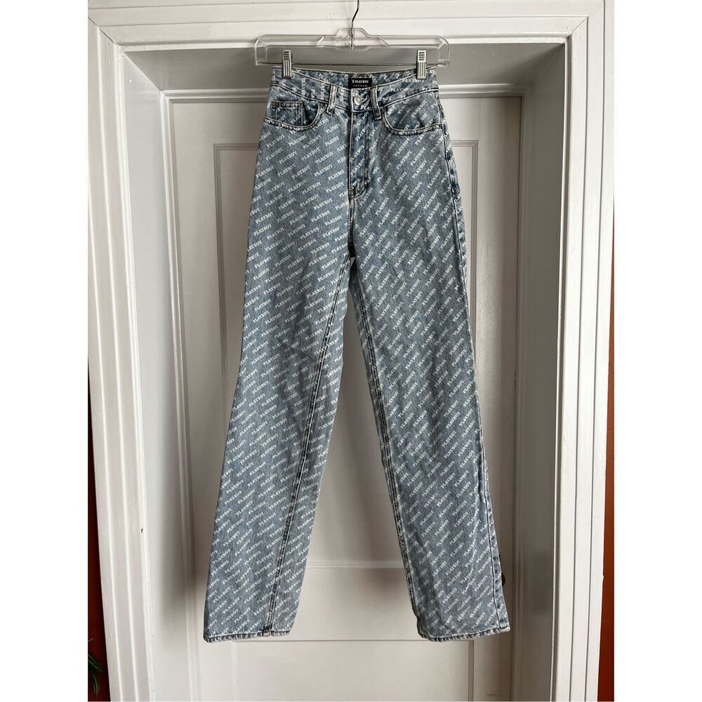 PACSUN  X Playboy Spell Out High Rise Jeans sz 23 EUC